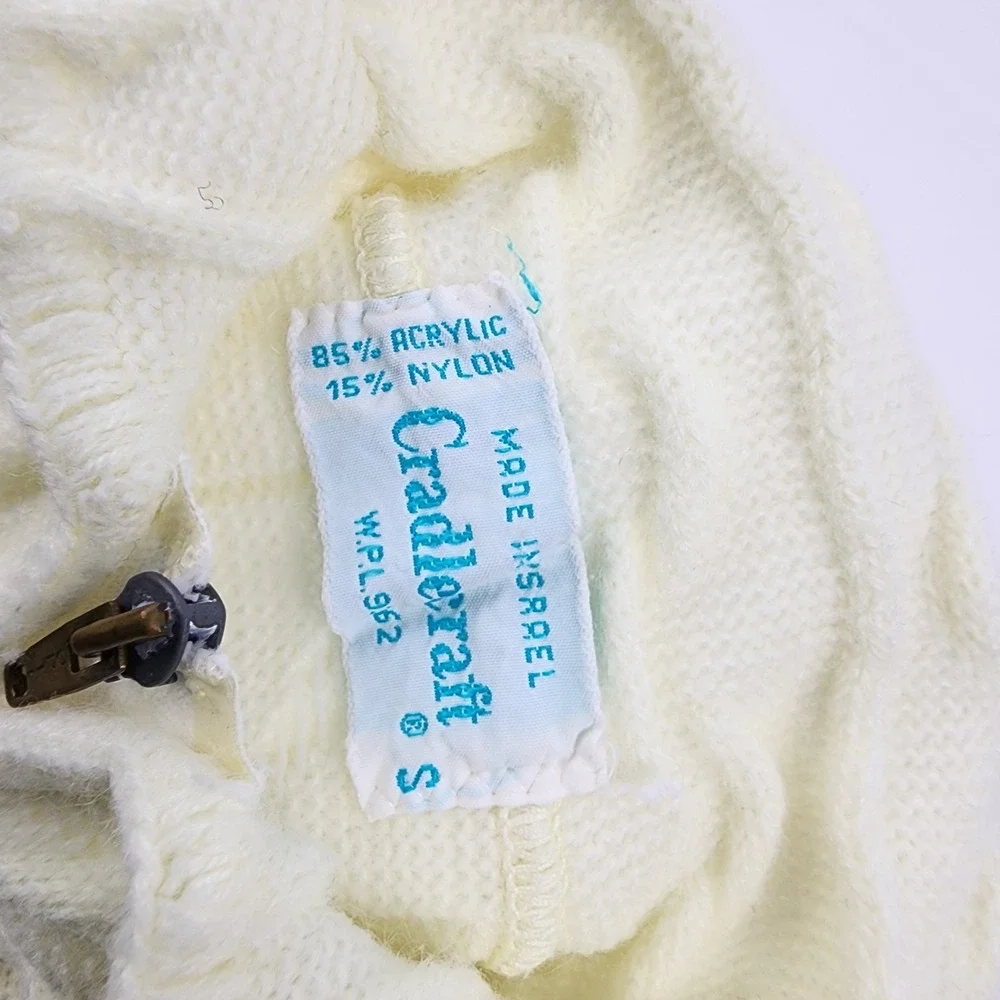 Vintage Cradlecraft Baby Acrylic Nylon Footie‎ Baby Isreal 3/6 yellow tint gift